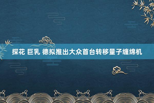 探花 巨乳 德拟推出大众首台转移量子缠绵机