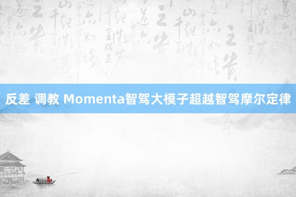 反差 调教 Momenta智驾大模子超越智驾摩尔定律