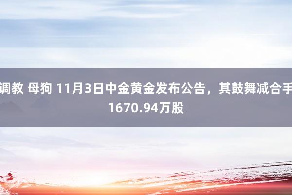 调教 母狗 11月3日中金黄金发布公告，其鼓舞减合手1670.94万股
