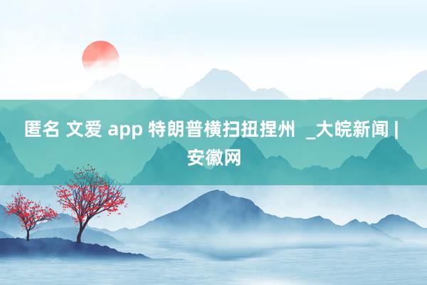 匿名 文爱 app 特朗普横扫扭捏州  _大皖新闻 | 安徽网