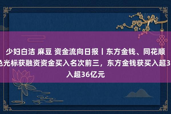 少妇白洁 麻豆 资金流向日报丨东方金钱、同花顺、蓝色光标获融资资金买入名次前三，东方金钱获买入超36亿元