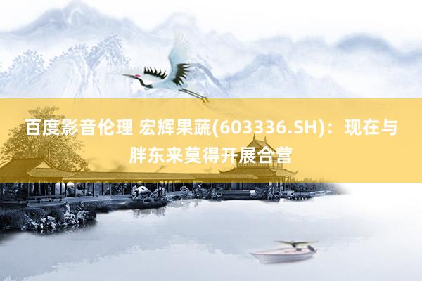 百度影音伦理 宏辉果蔬(603336.SH)：现在与胖东来莫得开展合营