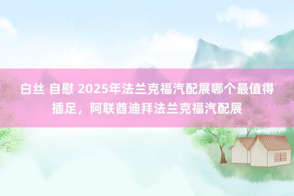 白丝 自慰 2025年法兰克福汽配展哪个最值得插足，阿联酋迪拜法兰克福汽配展