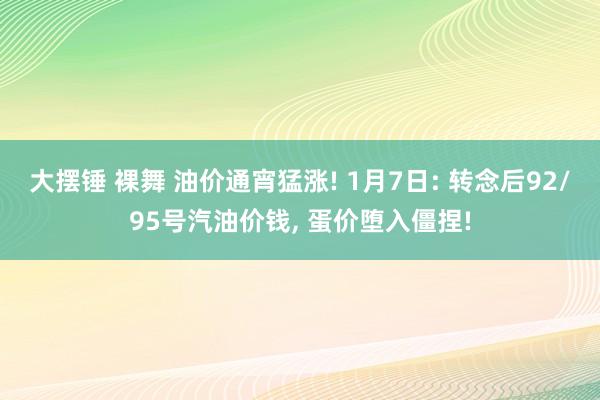 大摆锤 裸舞 油价通宵猛涨! 1月7日: 转念后92/95号汽油价钱， 蛋价堕入僵捏!