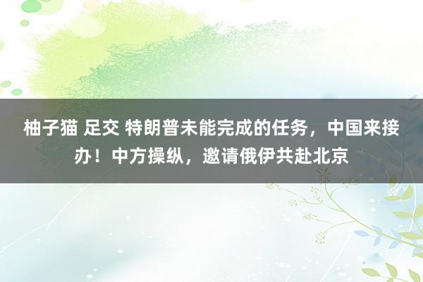 柚子猫 足交 特朗普未能完成的任务，中国来接办！中方操纵，邀请俄伊共赴北京