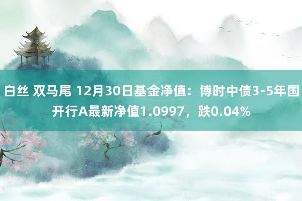 白丝 双马尾 12月30日基金净值：博时中债3-5年国开行A最新净值1.0997，跌0.04%
